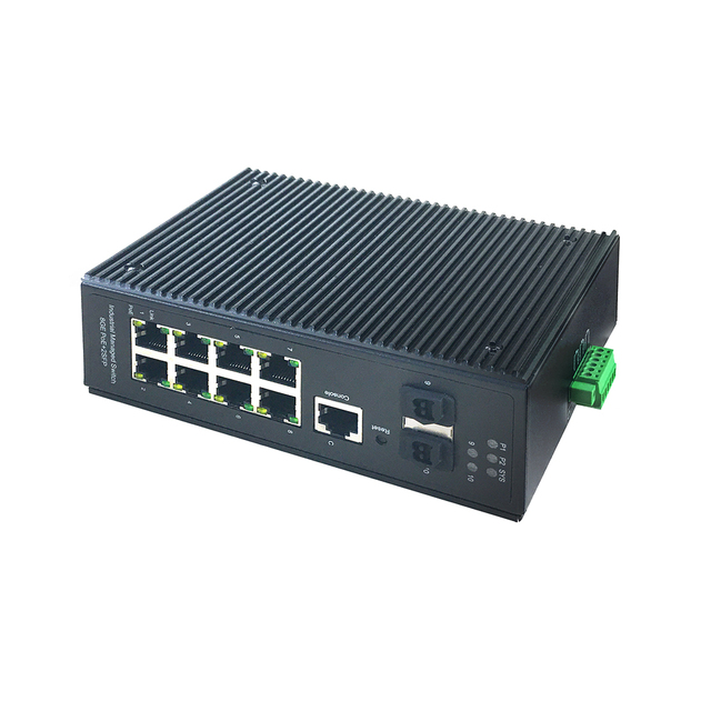 Best Selling 8-port 2 SFP Layer 2 Managed Industrial Grade Gigabit IEEE802af/at 56G Network Poe Switch for Security Monitoring