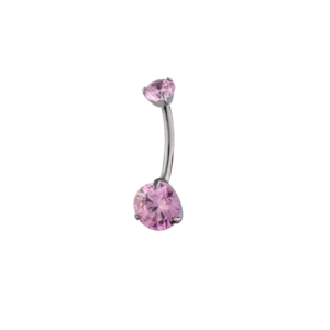 Bijoux de <span class=keywords><strong>piercing</strong></span> corporel en titane plaqué argent ASTM F136, forme de cœur, filetage interne, zircon <span class=keywords><strong>brillant</strong></span>, <span class=keywords><strong>anneau</strong></span> de nombril pour fête - Product Image 2
