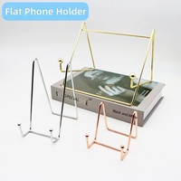 Support de téléphone et tablette en fer plaqué, type sur pied, à un seul niveau, durable et minimaliste, pour cadre photo et présentoir de vaisselle