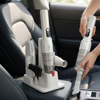 Aspirateur de voiture sans fil portatif, aspirateur de poussière portable rétractable avec base de charge et écran LED