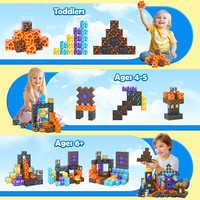 Cubes de construction magnétiques en plastique, jouets éducatifs STEM pour les enfants de plus de 14 ans, développement sensoriel créatif, cadeaux d'anniversaire