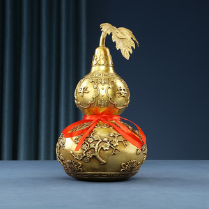 Brass Gourd Ornament Peace Gourd Single Piece Home Office Decoration Living Room <b>Craft</b> Congratulations Gift - Product Image 3