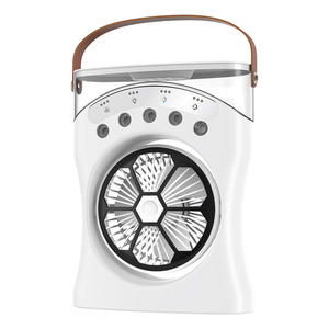 Ventilateur de bureau portable rechargeable USB, mini <span class=keywords><strong>climatiseur</strong></span> de bureau avec poignée et lumière - Product Image 5