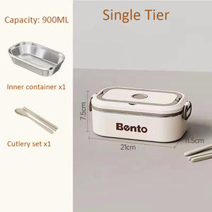 微波加热不锈钢3层防漏绝缘便携式1/<span class=keywords><strong>2</strong></span>/3层饭盒可拆卸分隔器便当盒 - Product Image 6