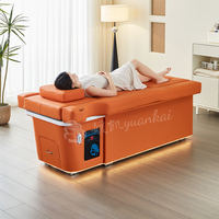 Chaise de salon de luxe inclinable, dossier électrique réglable, levage, lavage de cheveux, bain de pieds, massage thaïlandais, lit de spa pour la tête