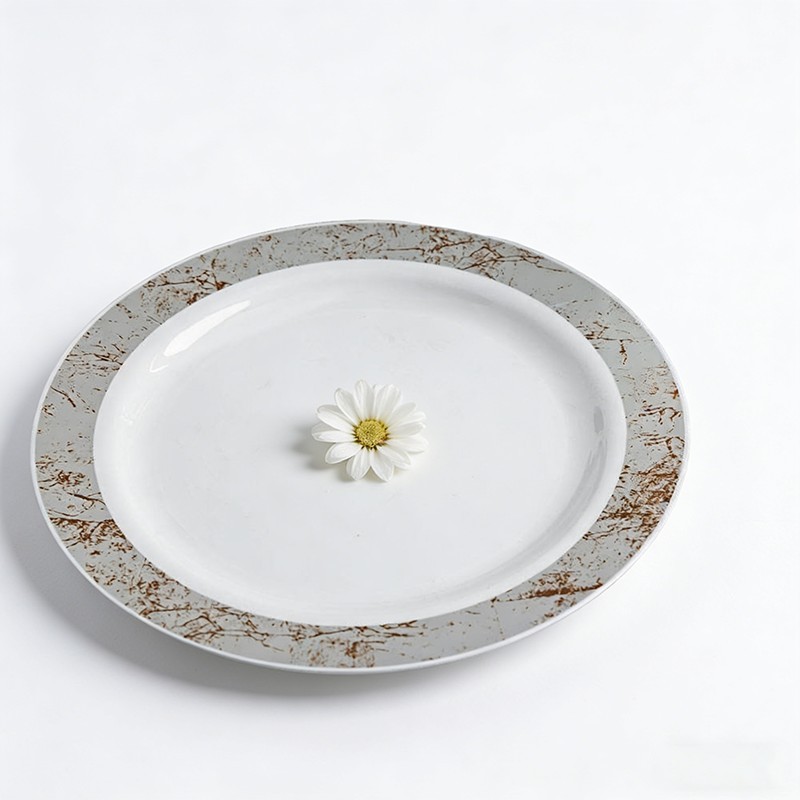 white plate + marble rim