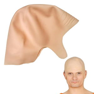 <span class=keywords><strong>Gorras</strong></span> de Peluca de Piel de Látex Arrugado con Cabeza Unisex Gorro de Peluca de Cabeza Calva de Goma de Maquillaje - Product Image 1