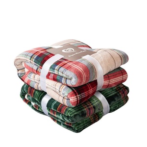 Sherpa <strong>Plaid</strong> Fleece Throw Blanket Double-Sided Super Soft Luxurious <strong>Bedding</strong> Blanket 50*60 Inches Green Red - Product Image 3