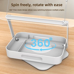 Xách tay 360 độ xoay trong suốt Acrylic bookend kim loại hộp lưu trữ Tablet chủ cho sinh viên trẻ em học tập đọc sách - Product Image 2