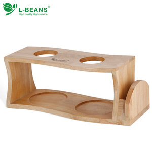 Soporte de madera para filtro de café de goteo con doble orificio L-Beans para preparar café - Product Image 1