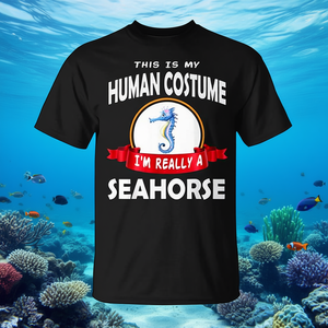 Este es mi disfraz humano, en realidad soy un caballito de mar, camiseta - Product Image 3