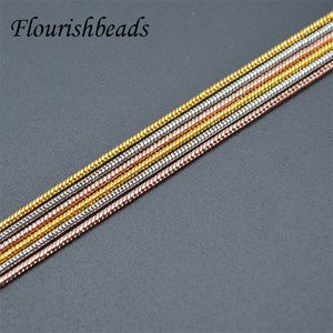 Moda kadın takı yapımı temel kolye altın gümüş gül altın kaplama Tiny 1.2mm kalınlığı yuvarlak yılan kolye zincirleri - Product Image 5