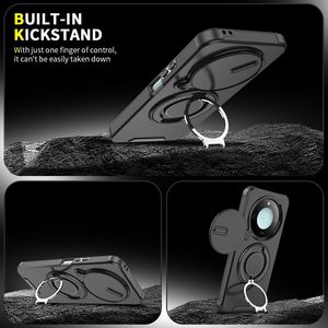 Funda Antigolpes para Honor X9A X9B X9C 400 Lite Pro con Soporte Magnético y Cubierta Deslizante para la Lente de la Cámara 360 ° Cubierta de Anillo Metálico Giratorio - Product Image 2