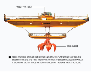 Waste Disposal Using QZ Type Grab Bucket Overhead <b>Crane</b> 20t 25t 30t 35t 40t 60t 80t 100t 200ton Span 15m With Cabin Control QZ T - Product Image 6