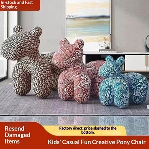 Silla de Caballo Pequeño Estilo Nórdico <span class=keywords><strong>El</strong></span>éctrica Popular en Internet, Asiento Creativo de Animal para Sala de Estar, Silla de Dibujos Animados para Adultos para Cambiar <span class=keywords><strong>Zapatos</strong></span> - Product Image 3