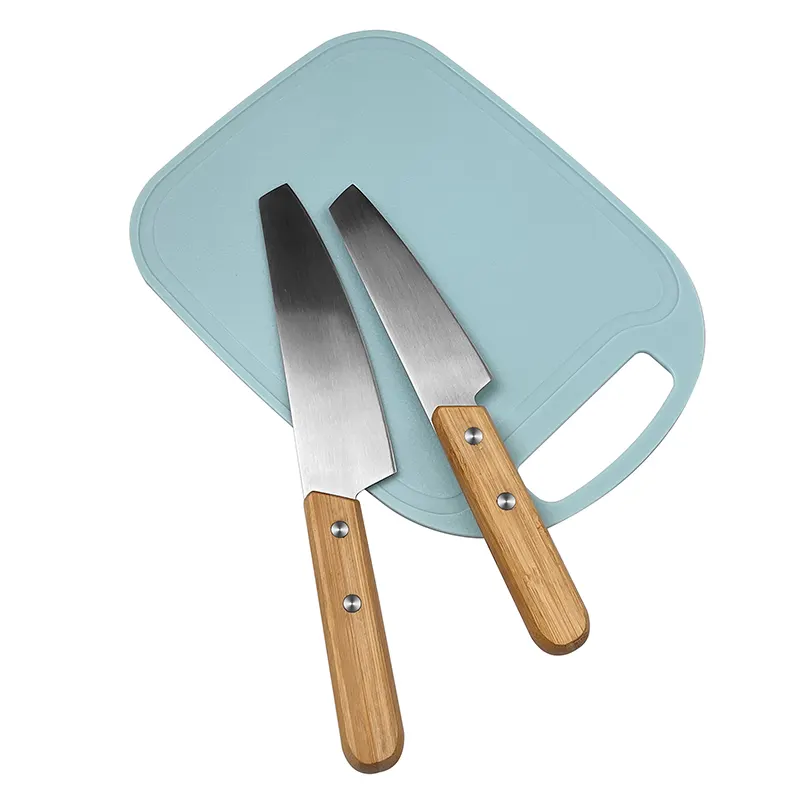Coltelli da cucina professionali in acciaio inossidabile 5 cr15mov con guaina in plastica tagliere in PP utensili da cucina per Chef