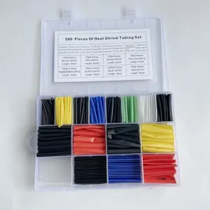 580 Stuks Krimpkous Isolatie Krimpbuizen Assortiment Elektronische Polyolefine Draad Kabel Mouw Kit Krimpkous Buis Krimpkous