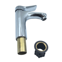 Robinet de lavabo monotrou chromé avec noyau de valve en céramique Robinets d'évier de salle de bain montés sur le pont classique Mitigeur Eau chaude et froide