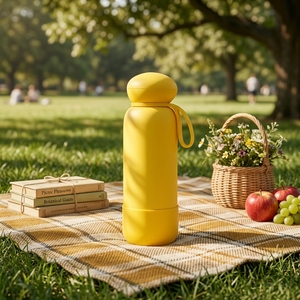 Botella de Agua Infantil Ecológica de Acero Inoxidable con Aislamiento al Vacío, 100% a Prueba de Fugas, Reutilizable, con Tapa de Hongo, Aislamiento Térmico de 6 a 12 Horas - Product Image 1