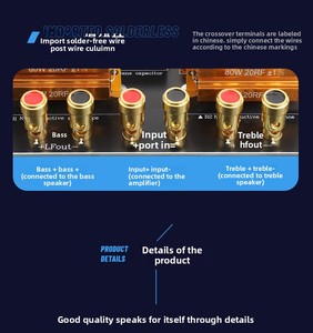 Gertsound <span class=keywords><strong>1992</strong></span> ครอสโอเวอร์เน็ตเวิร์ก แบบสองทาง เสียงแหลม/เสียงเบส ครอสโอเวอร์เสียง 12-15 นิ้ว 1000 วัตต์ ทองแดง สีดำ อุปกรณ์เสริมลำโพง - Product Image 5