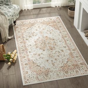 Alfombra JINCHAN Sostenible Estilo <span class=keywords><strong>Lima</strong></span> con Diseño Floral, Lavable, Resistente a las Manchas, Ultrafina, para Dormitorio - Product Image 1