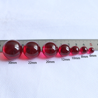 Prix de Gros Perle de Rubis Synthétique Corindon #5 de 3mm 4mm 5mm 6mm, Perle Libre en Forme de Sphère de Rubis Précieux