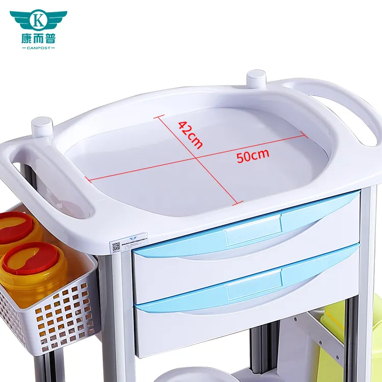 Factory Wholesale Abs Plastic Hospital Medical Clinic Emergency Medicine Trolley Delivery Medication Drug Dispensing Cart