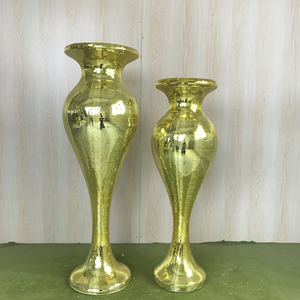 Nouveau design de mariage <span class=keywords><strong>en</strong></span> gros Grand vase décoratif <span class=keywords><strong>en</strong></span> mosaïque miroir argenté au sol contemporain - Product Image 4