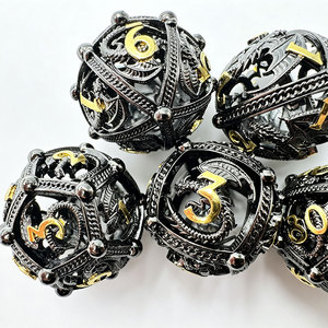 Juego de dados metálicos esféricos huecos con diseño de dragón, dados de múltiples caras para juegos de rol de mesa Dungeons and Dragons - Product Image 6