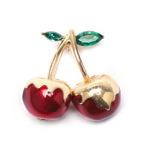Broches de cereza sabrosa esmaltada para mujer, alfileres de plantas de frutas Unisex, mochila para fiesta de banquete, regalos, accesorios de joyería - Product Image 6