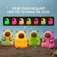 Mignon Kapybara commande vocale décoration de la maison USB Pat Led tactile lumière Silicone Rechargeable Table lampes de nuit éclairage pour les enfants