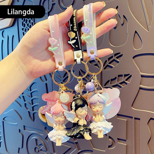 2025 dessin animé porte-clés femme créatif délicat Couple porte-clés anneau sac d'école pendentif Sublimation résine porte-clés - Product Image 3