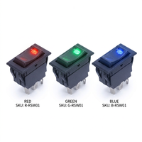 IBA-36 haute qualité ON-OFF 3 broches contrôle de borne interrupteur automobile vert rouge bleu interrupteur automatique