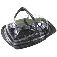 Boîte d'emballage pour poulet rôti, canard, sushi, micro-ondable, à emporter, conteneur en plastique de qualité alimentaire avec gaufrage