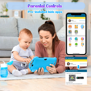 7 inch tablette đổ Enfant <span class=keywords><strong>Android</strong></span> 14 Quad Core 4GB + 32GB trẻ em của tableta Wifi PC Máy tính bảng cho trẻ em với trường hợp - Product Image 3