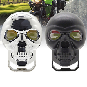 Phares avant de moto LED 3 pouces, double couleur, projecteur tête de mort, blanc/jaune, faisceau haut/bas, 2 lentilles, lampe de moto tout-terrain - Product Image 1