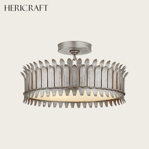 Plafonnier semi-encastré/éclairage <span class=keywords><strong>de</strong></span> plafond Antique Leaf en fer doré, style bohème organique, pour chambre, salle <span class=keywords><strong>de</strong></span> bain, salon, 110V - Product Image 1