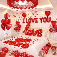Kit de guirlande de ballons en forme de cœur rouge et rose, ballons en latex et en feuille métallisée, décoration romantique pour mariage, Saint-Valentin, chambre à coucher, anniversaire, fête