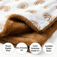 Vente en gros de tapis de jeu pour bébé et tout-petit en fausse fourrure de lapin de luxe 500 g/m², 76*100 cm, haute densité, doux, en flanelle polaire