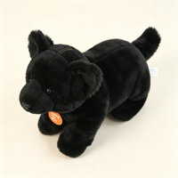 Ours en peluche noir réaliste assis, jouet en peluche d'ours simulé, coton PP, vente en gros d'usine OEM, cadeau pour enfants
