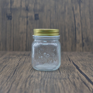 Prezzo di fabbrica 150ml Logo goffrato Mini barattolo di vetro con banda stagnata coperchio a vite per inceppamento <span class=keywords><strong>acqua</strong></span> <span class=keywords><strong>frizzante</strong></span> conservazione degli alimenti - Product Image 5