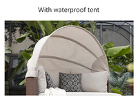 Mobilier d'extérieur de luxe Chaise longue de piscine Double Beach Lounger Outdoor Shadow Cover Bali Outdoor Daybed