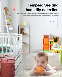 Babyphone HD sans fil avec application Tuya <span class=keywords><strong>sur</strong></span> téléphone mobile, détection de température de la chambre du bébé, alarme grand angle 2,4 G - Product Image 2