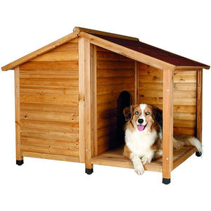 חיצוני מוצק עץ מזג אוויר הוכחת כלב בית לחיות מחמד מוצרי כלב כפרי בית - Product Image 2