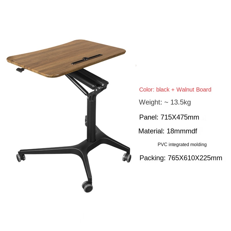 Soporte de mesa negro + Tablero color nogal