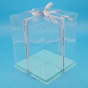 Flat Shipping Box ALL Clear Cake Box 10 inch For Birthday Anniversary Cake Party