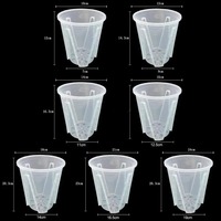 Pots à fleurs transparents en plastique pour orchidées, pots de culture respirants avec contrôle des racines et trous, jardinières transparentes pour Phalaenopsis