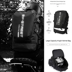 Sac de voyage pour moto à grande capacité, imperméable, pour hommes, sac à dos pour casque intégral, sac à dos pour motocycliste, utilisation scolaire, sac à dos de conduite - Product Image 3