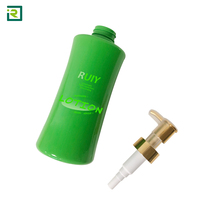 Gel en plastique personnalisé de 300ml shampooing lotion savon liquide bouteille de taille ronde carrée unique pompe emballage de voyage vert transparent