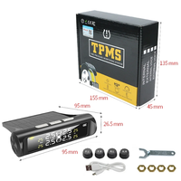 Système de surveillance de la sécurité des pneus TPMS pour voiture Écran LCD numérique à énergie solaire Alarme de sécurité automatique Capteur de pression des pneus externe